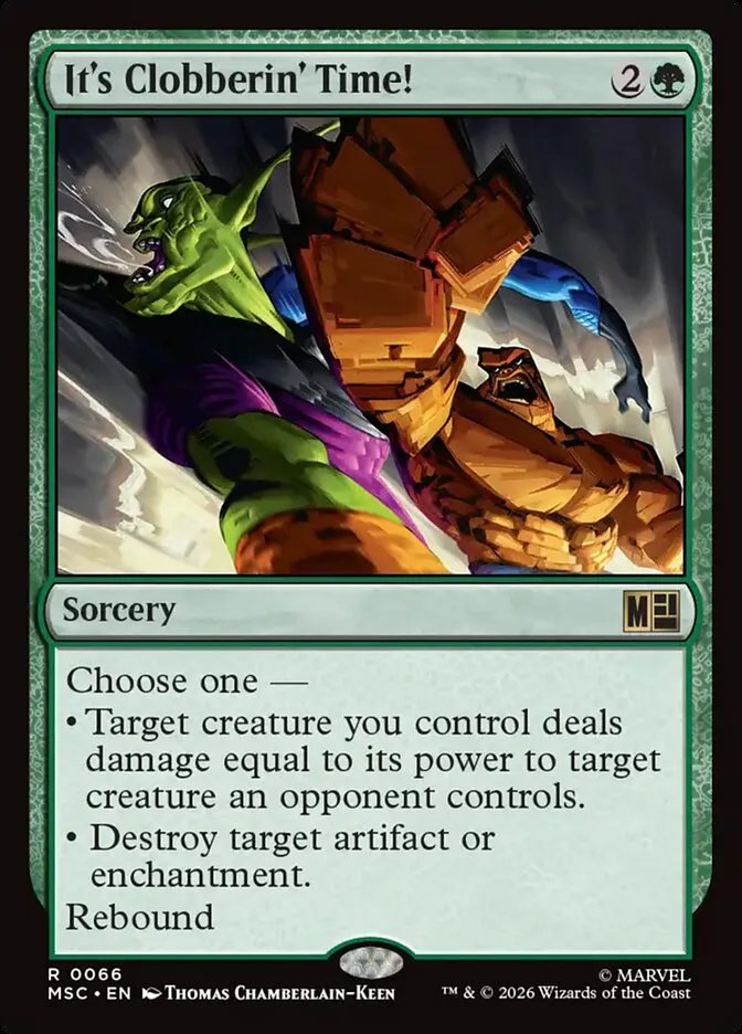 2026 Marvel Super Heroes Commander It's Clobberin' Time! rare #66 rare card image