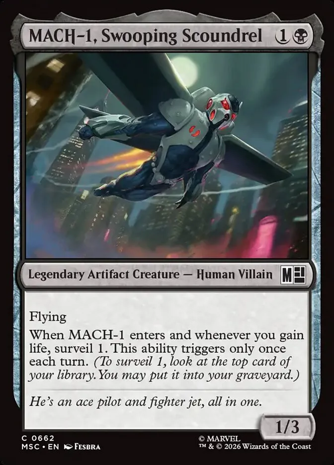 2026 Marvel Super Heroes Commander MACH-1, Swooping Scoundrel common #662 common card image