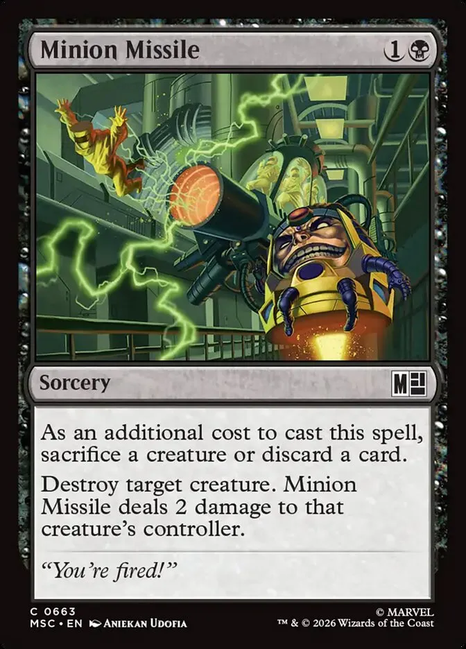 2026 Marvel Super Heroes Commander Minion Missile common #663 common card image