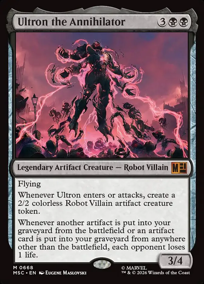 2026 Marvel Super Heroes Commander Ultron the Annihilator #668 mythic card image