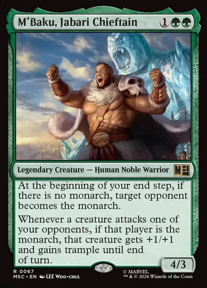 2026 Marvel Super Heroes Commander M'Baku, Jabari Chieftain rare #67 rare card image