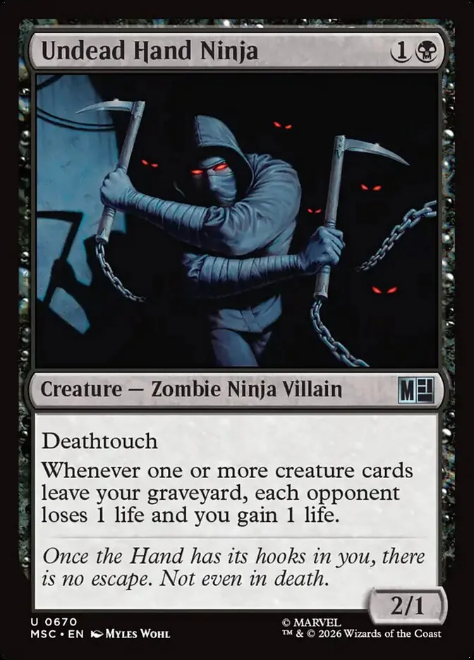 2026 Marvel Super Heroes Commander Undead Hand Ninja #670 uncommon card image