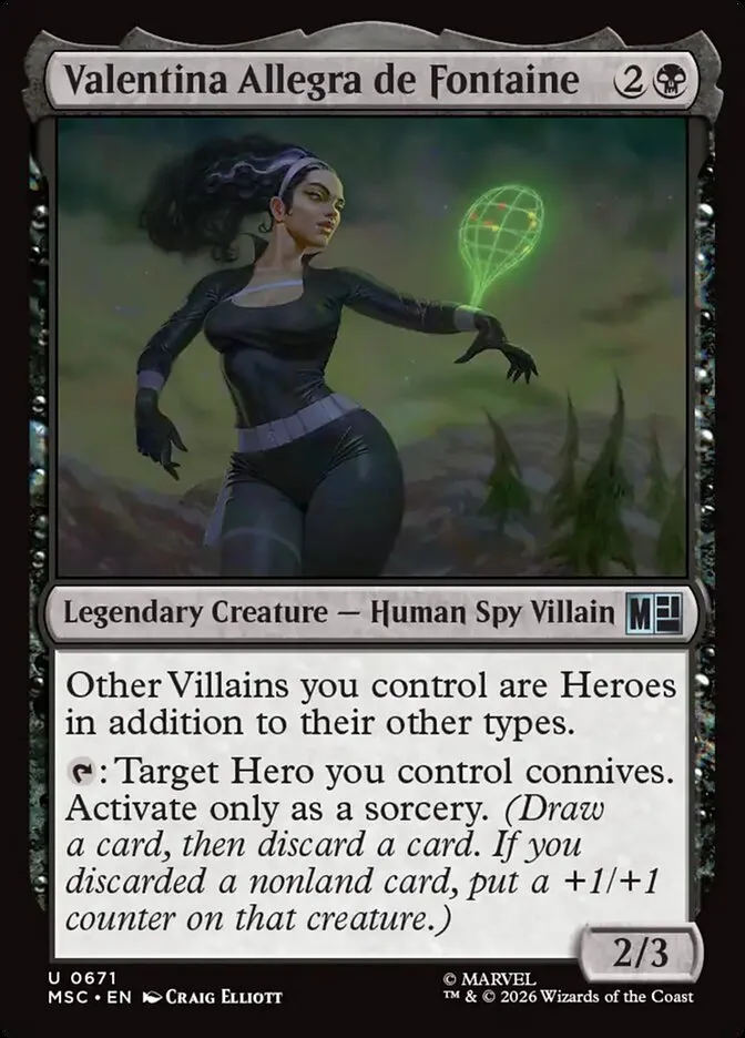 2026 Marvel Super Heroes Commander Valentina Allegra de Fontaine #671 uncommon card image