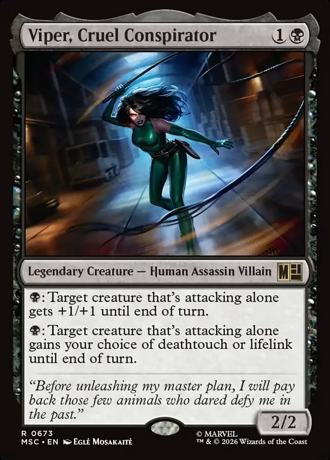 2026 Marvel Super Heroes Commander Viper, Cruel Conspirator #673 rare card image