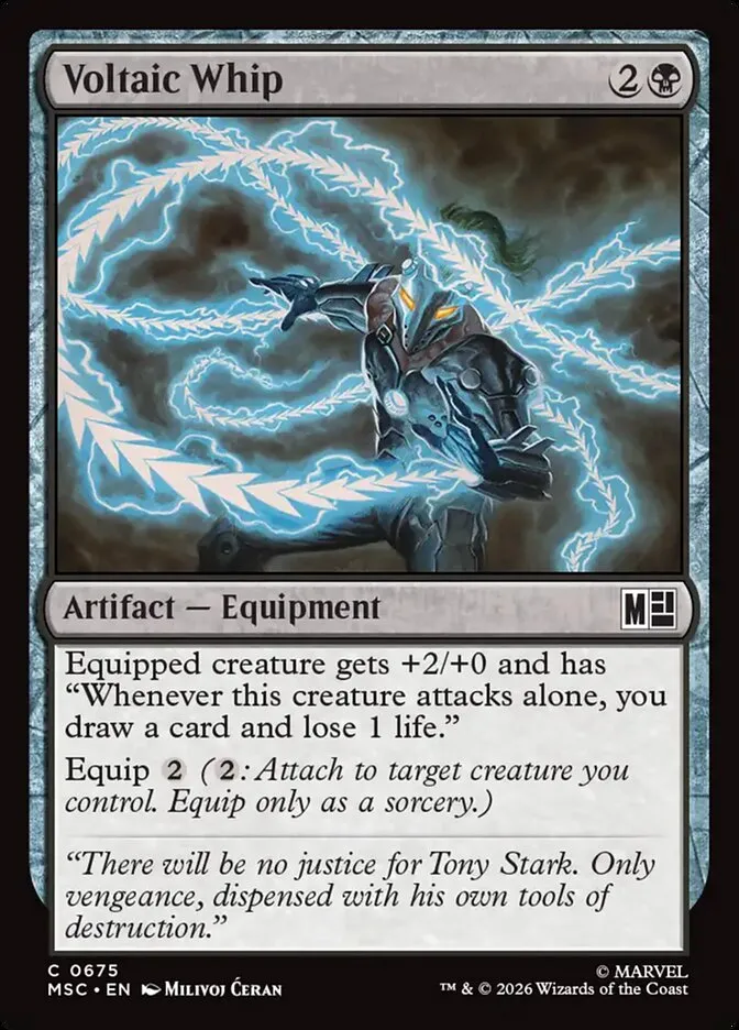 2026 Marvel Super Heroes Commander Voltaic Whip common #675 common card image