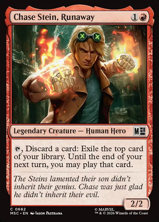 2026 Marvel Super Heroes Commander Chase Stein, Runaway common #682 common card image