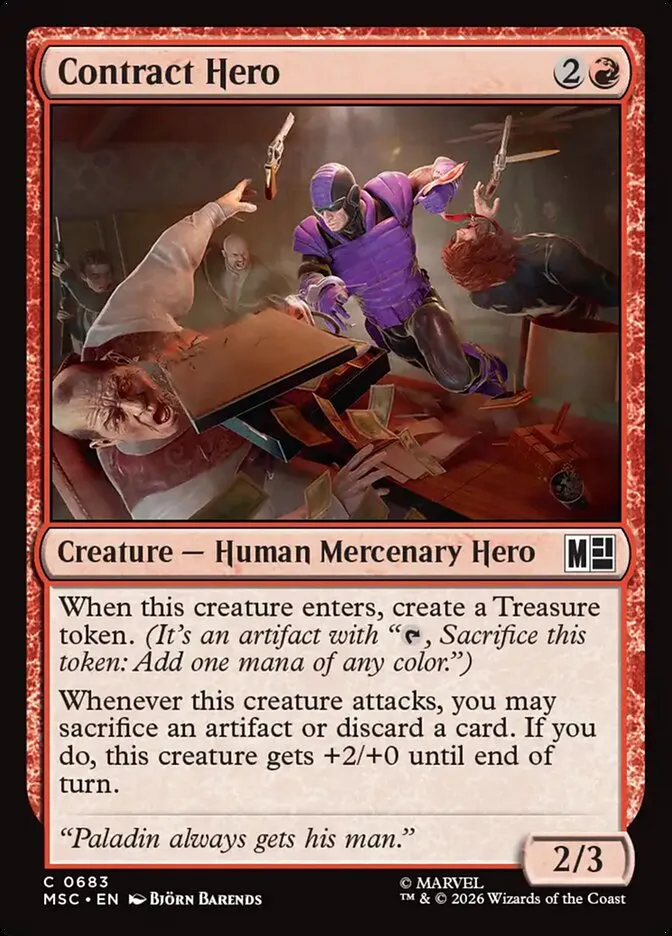 2026 Marvel Super Heroes Commander Contract Hero common #683 common card image