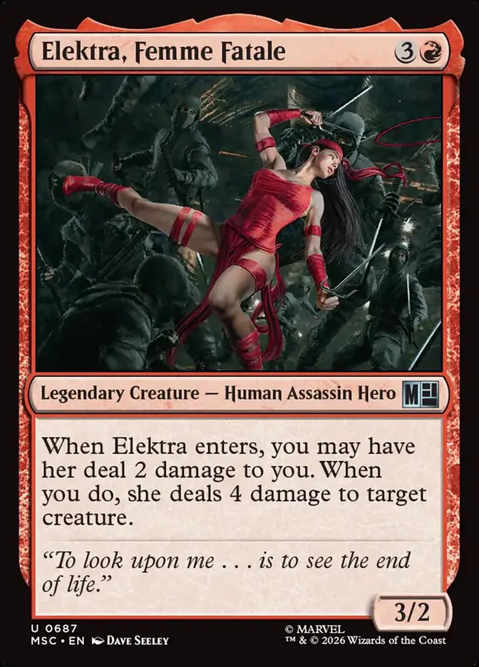 2026 Marvel Super Heroes Commander Elektra, Femme Fatale #687 uncommon card image