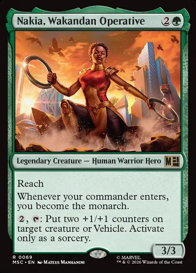 2026 Marvel Super Heroes Commander Nakia, Wakandan Operative rare #69 rare card image