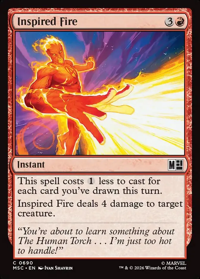 2026 Marvel Super Heroes Commander Inspired Fire common #690 common card image