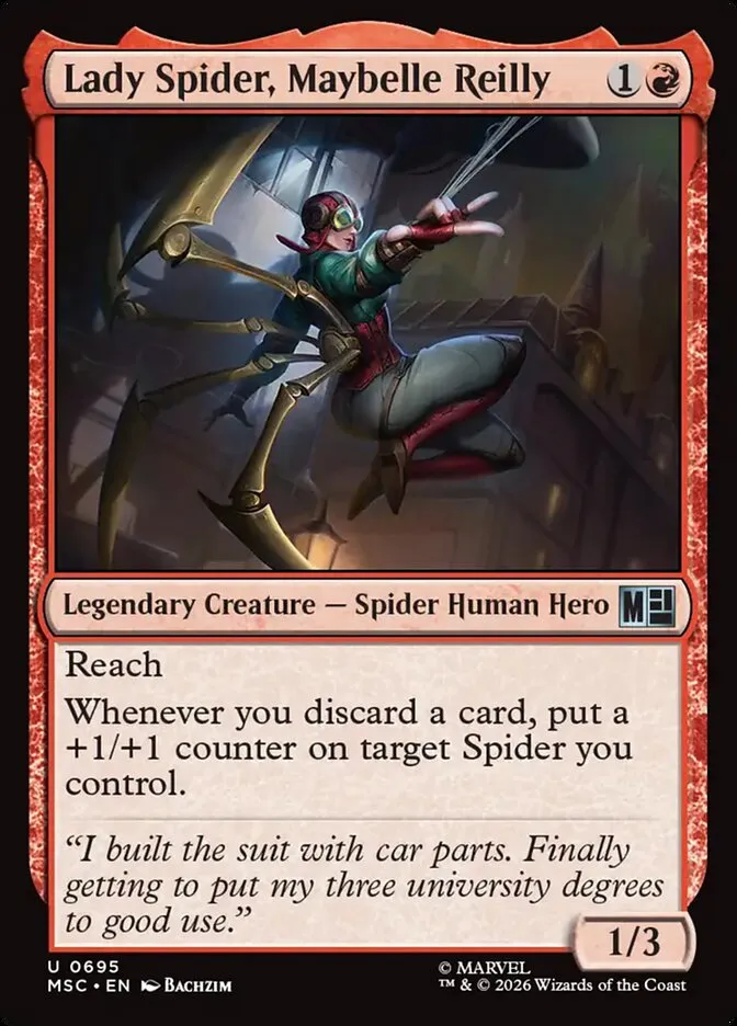2026 Marvel Super Heroes Commander Lady Spider, Maybelle Reilly #695 uncommon card image