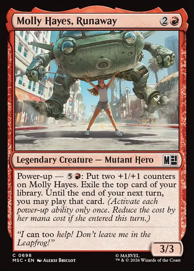 2026 Marvel Super Heroes Commander Molly Hayes, Runaway common #698 common card image
