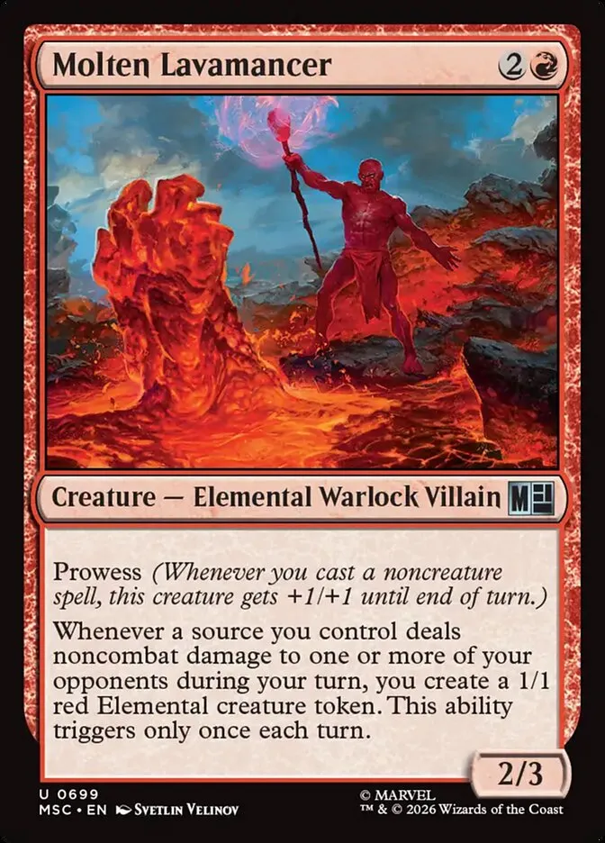 2026 Marvel Super Heroes Commander Molten Lavamancer #699 uncommon card image