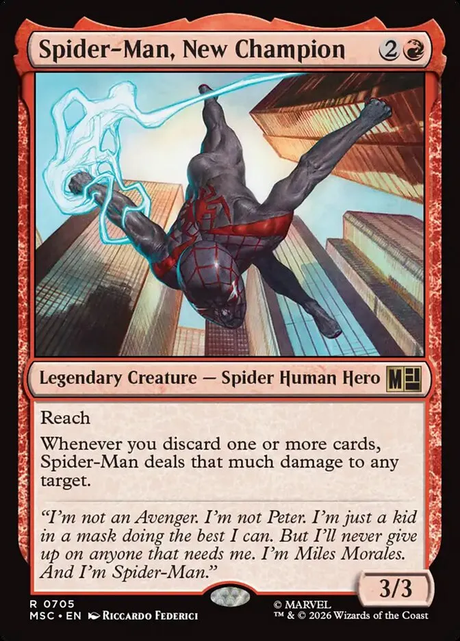 2026 Marvel Super Heroes Commander Spider-Man, New Champion #705 rare card image