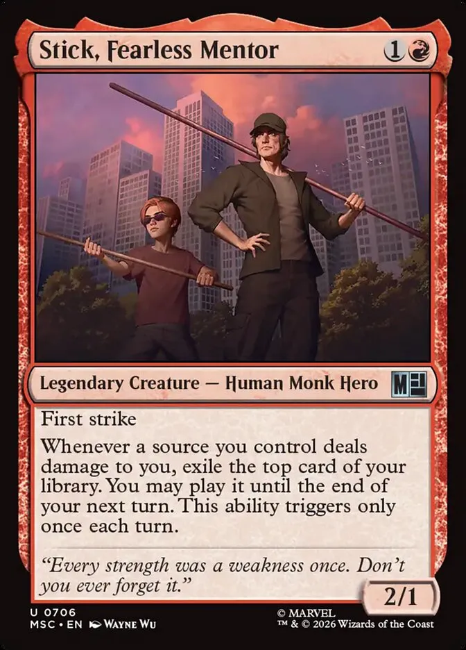 2026 Marvel Super Heroes Commander Stick, Fearless Mentor #706 uncommon card image