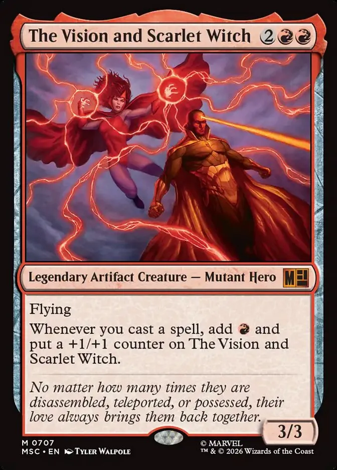 2026 Marvel Super Heroes Commander The Vision and Scarlet Witch #707 mythic card image