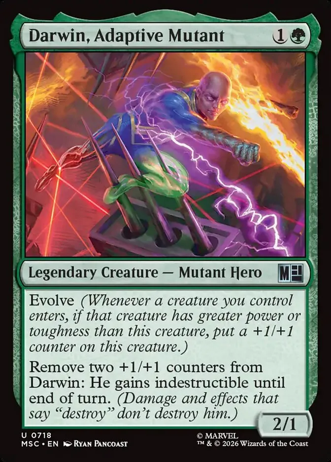 2026 Marvel Super Heroes Commander Darwin, Adaptive Mutant uncommon #718 uncommon card image