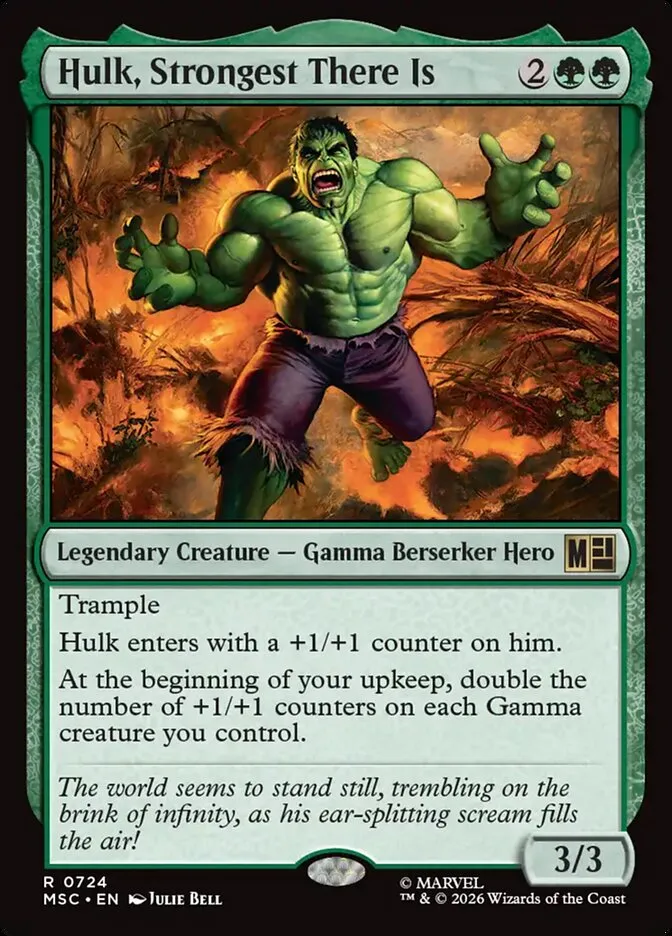 2026 Marvel Super Heroes Commander Hulk, Strongest There Is #724 rare card image