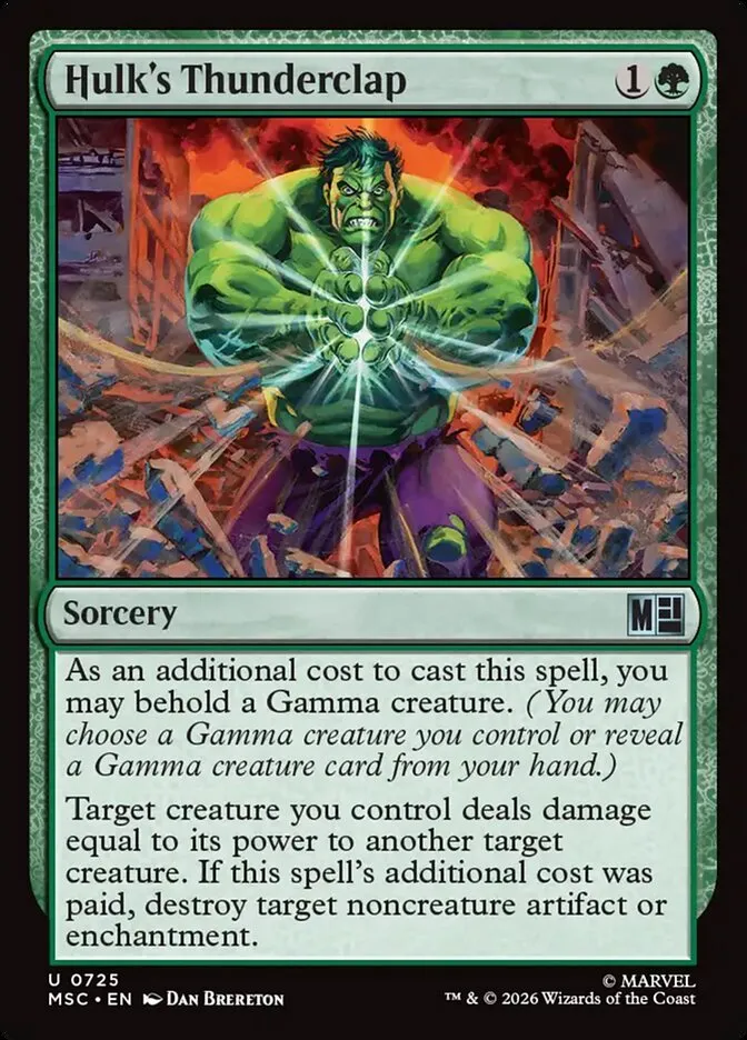 2026 Marvel Super Heroes Commander Hulk's Thunderclap #725 uncommon card image