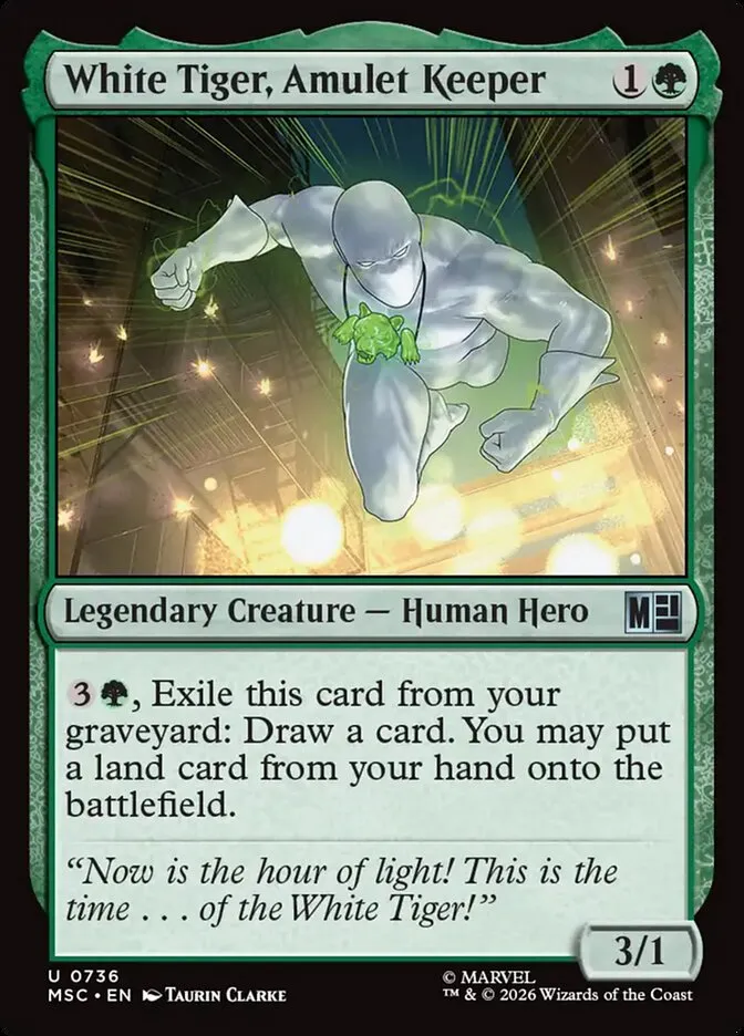 2026 Marvel Super Heroes Commander White Tiger, Amulet Keeper #736 uncommon card image