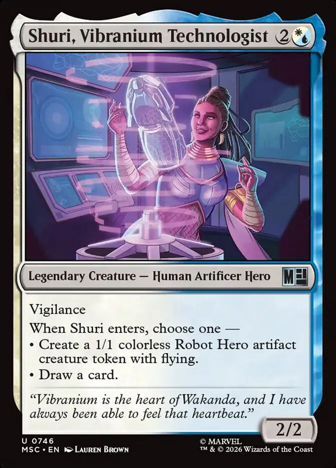 2026 Marvel Super Heroes Commander Shuri, Vibranium Technologist #746 uncommon card image