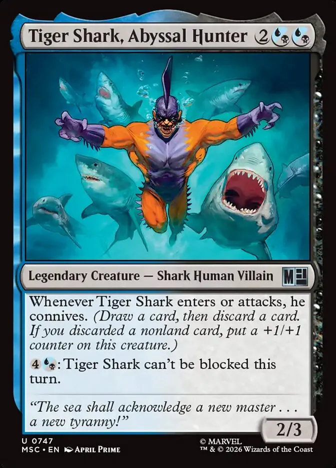 2026 Marvel Super Heroes Commander Tiger Shark, Abyssal Hunter #747 uncommon card image