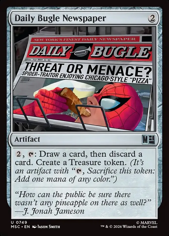 2026 Marvel Super Heroes Commander Daily Bugle Newspaper #749 uncommon card image