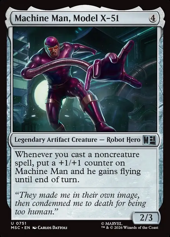 2026 Marvel Super Heroes Commander Machine Man, Model X-51 uncommon #751 uncommon card image