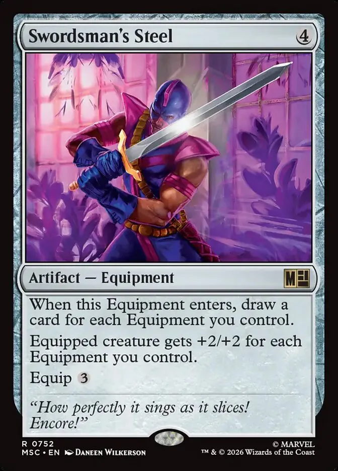 2026 Marvel Super Heroes Commander Swordsman's Steel #752 rare card image