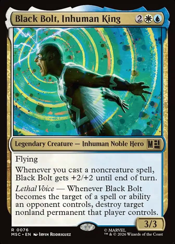 2026 Marvel Super Heroes Commander Black Bolt, Inhuman King rare #76 rare card image