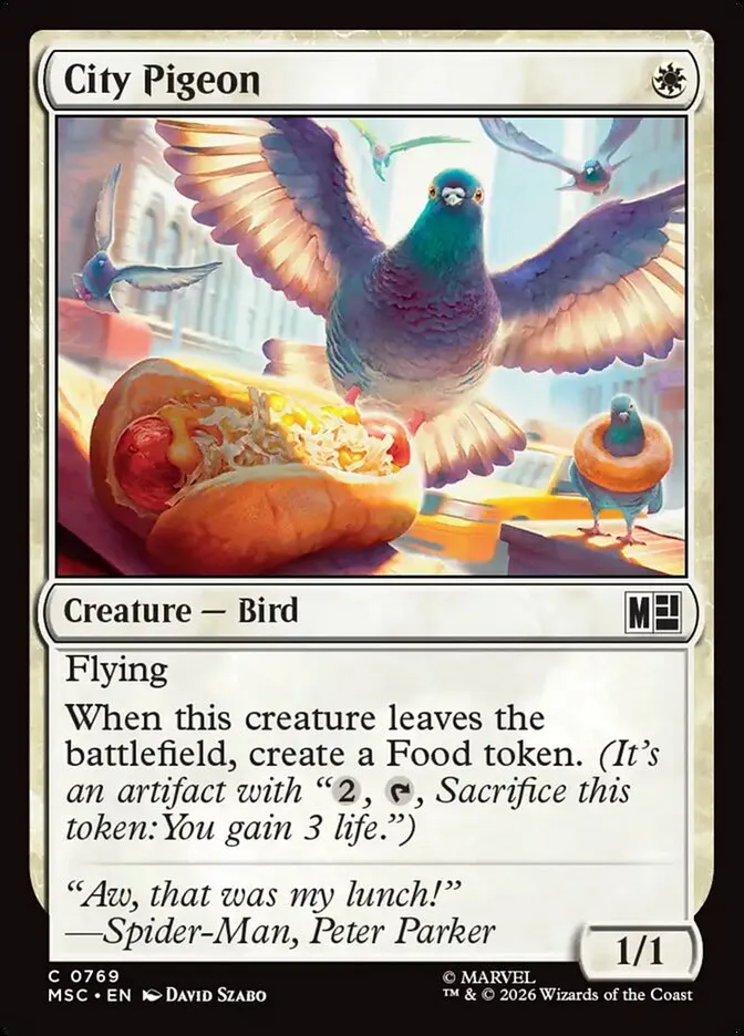 2026 Marvel Super Heroes Commander City Pigeon common #769 common card image