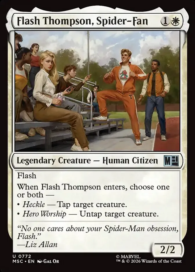 2026 Marvel Super Heroes Commander Flash Thompson, Spider-Fan #772 uncommon card image