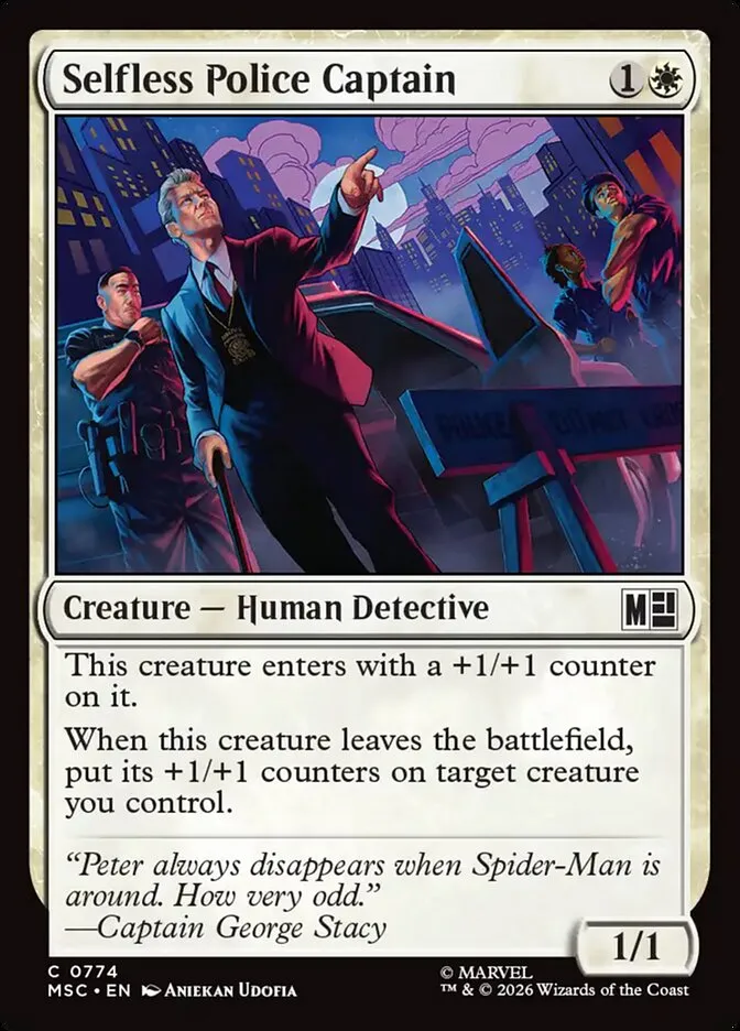 2026 Marvel Super Heroes Commander Selfless Police Captain #774 common card image