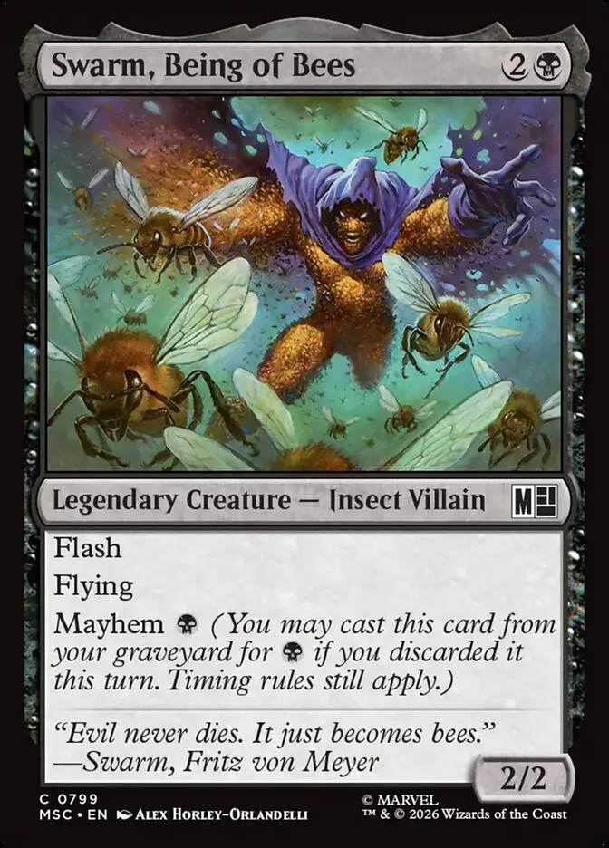 2026 Marvel Super Heroes Commander Swarm, Being of Bees #799 common card image