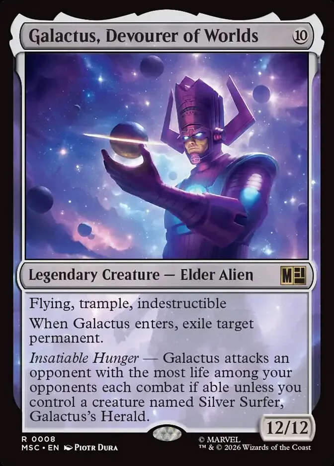 2026 Marvel Super Heroes Commander Galactus, Devourer of Worlds rare #8 rare card image