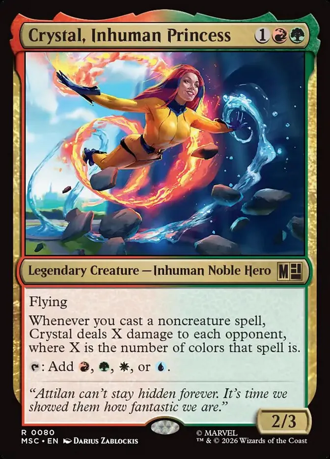 2026 Marvel Super Heroes Commander Crystal, Inhuman Princess rare #80 rare card image