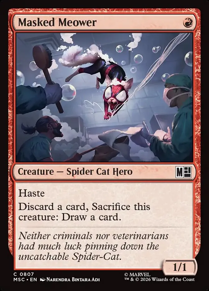 2026 Marvel Super Heroes Commander Masked Meower #807 common card image