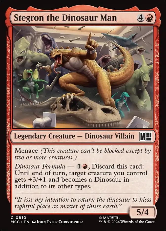 2026 Marvel Super Heroes Commander Stegron the Dinosaur Man #810 common card image