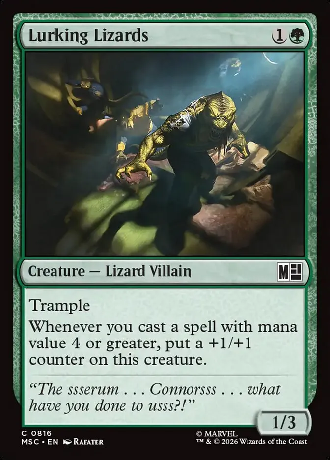 2026 Marvel Super Heroes Commander Lurking Lizards common #816 common card image