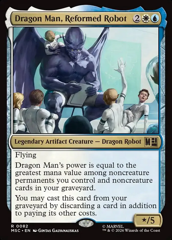 2026 Marvel Super Heroes Commander Dragon Man, Reformed Robot rare #82 rare card image