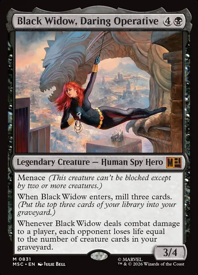 2026 Marvel Super Heroes Commander Black Widow, Daring Operative mythic #831 mythic card image