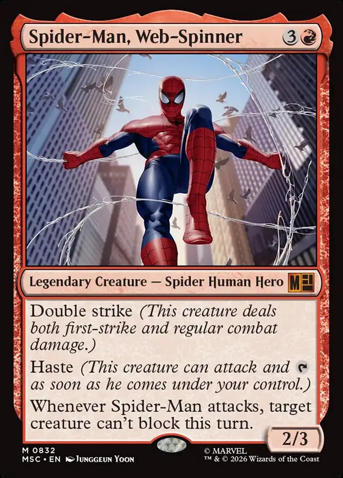 2026 Marvel Super Heroes Commander Spider-Man, Web-Spinner mythic #832 mythic card image