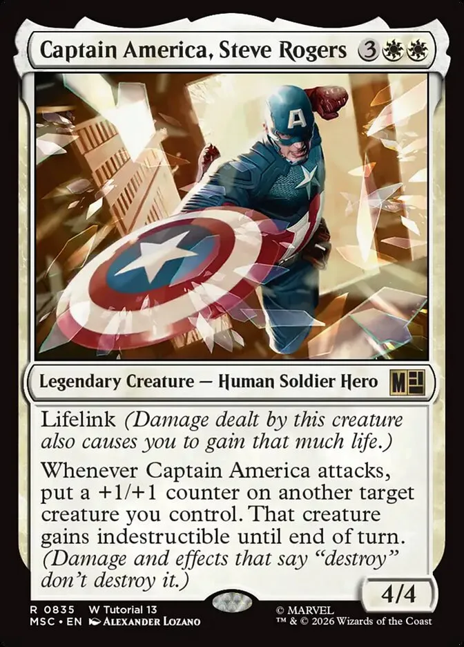2026 Marvel Super Heroes Commander Captain America, Steve Rogers rare #835 rare card image