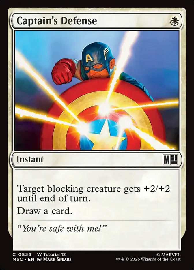 2026 Marvel Super Heroes Commander Captain's Defense common #836 common card image