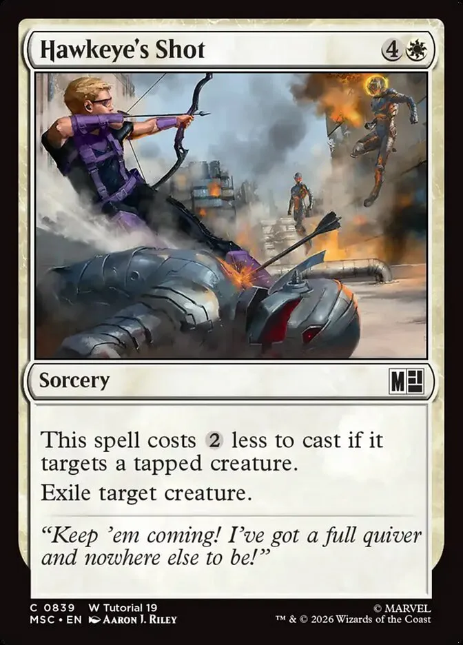 2026 Marvel Super Heroes Commander Hawkeye's Shot common #839 common card image