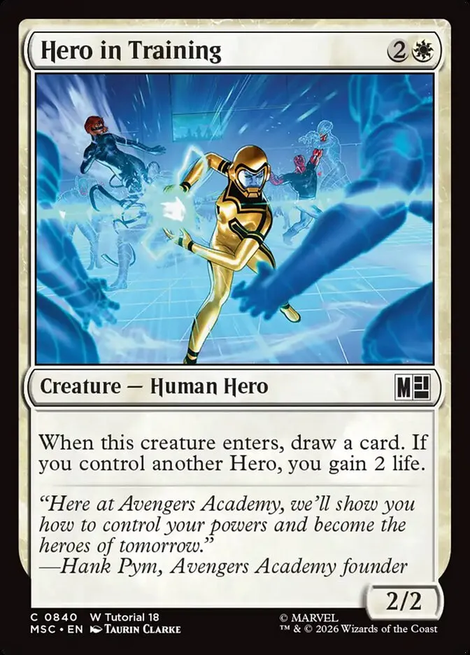 2026 Marvel Super Heroes Commander Hero in Training common #840 common card image