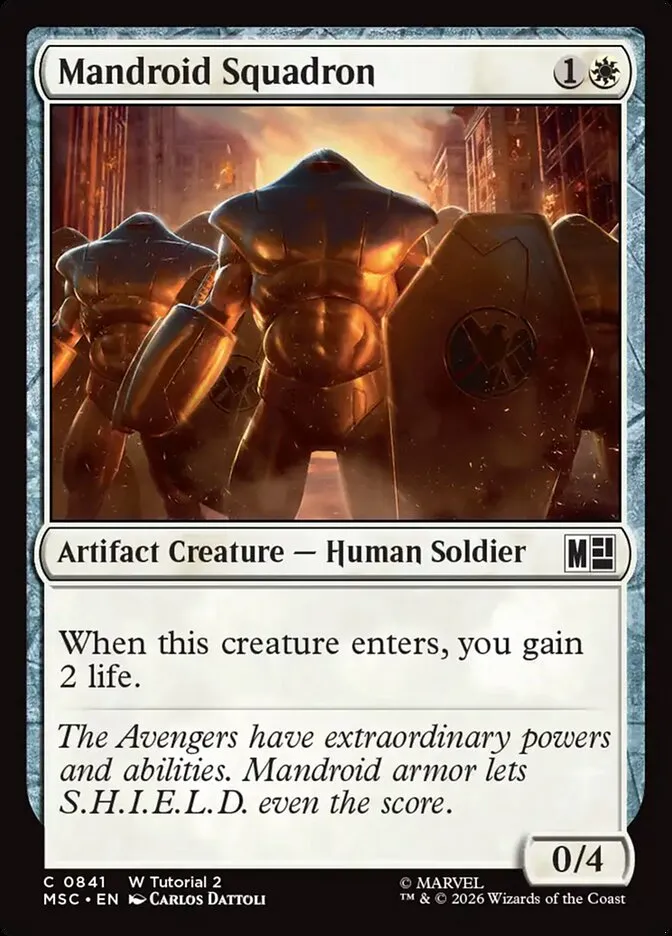 2026 Marvel Super Heroes Commander Mandroid Squadron common #841 common card image