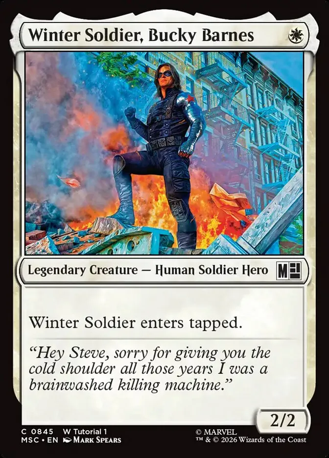 2026 Marvel Super Heroes Commander Winter Soldier, Bucky Barnes common #845 common card image
