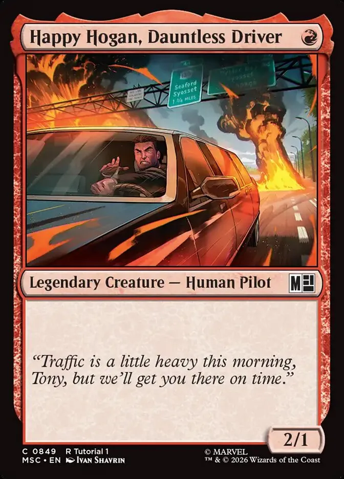 2026 Marvel Super Heroes Commander Happy Hogan, Dauntless Driver common #849 common card image