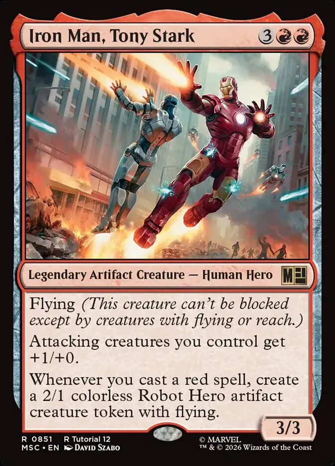2026 Marvel Super Heroes Commander Iron Man, Tony Stark rare #851 rare card image